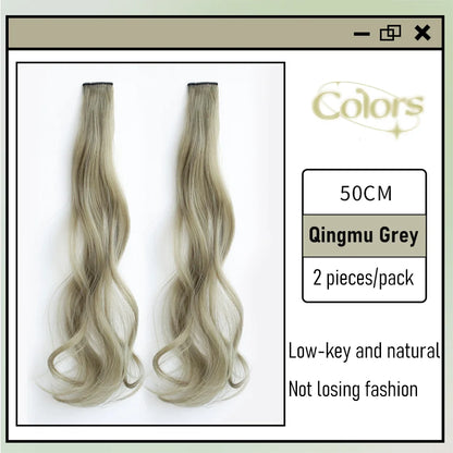 Extensions de cheveux bouclés colorés synthétiques 2 pièces/ensemble 50cm/60cm, ondulation d'eau rose/bleu/violet, perruque Halloween/Noël