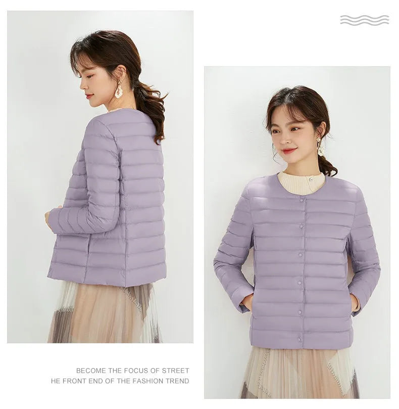 Top Grade 90% White Duck Down Women Ultra Lightweight Packable Line Jackets 2023 New Autumn Winter Keep Warm Puffer Coats