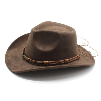 Western Cowboy Hat Jazz Knight Hats For Men Ethnic Style Felt Hats With Bull Shaped Decor Grassland Country Hat Sombrero