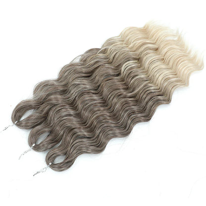 24Inch Crochet Hair Synthetic Braiding Hair Extensions Water Wave Ombre Rainbow color Fake Hair ANNA Deep Wave Curly Hair