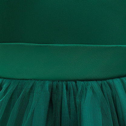 Robe de Princesse Fille Soirée Noël Enfant Broderie Elfe Élégante Manche Volantée Robe de Fête d'Anniversaire