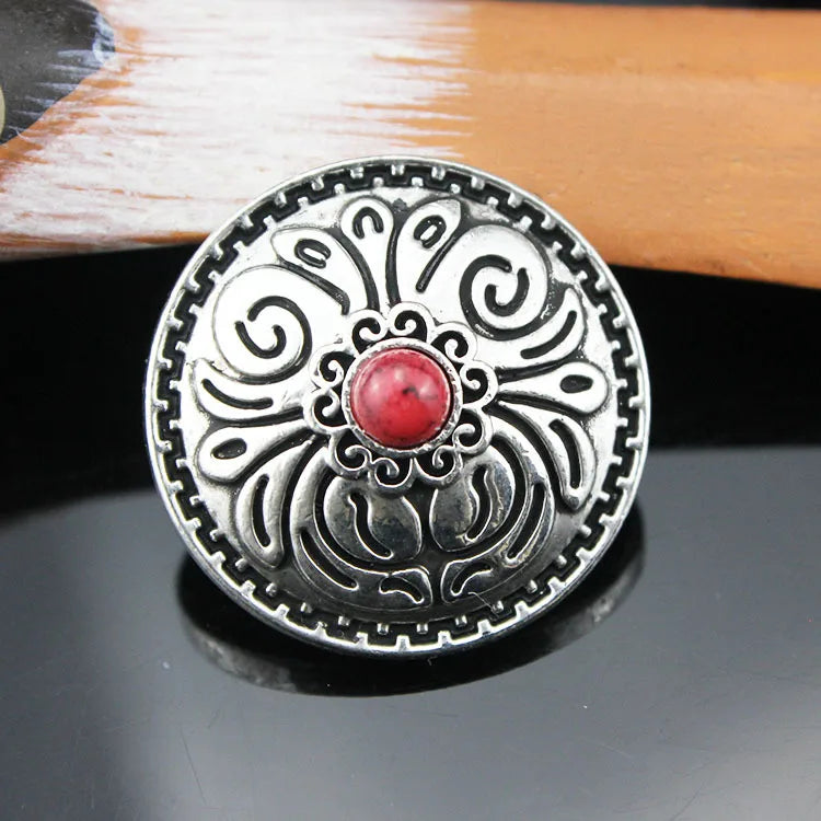 5pcs Cowboy Western Texas Conchos Leather Wallet Turquoise Flower Metal Decorative Button Screw Back for Leathercraft