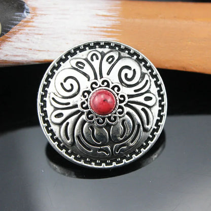 5pcs Cowboy Western Texas Conchos Leather Wallet Turquoise Flower Metal Decorative Button Screw Back for Leathercraft