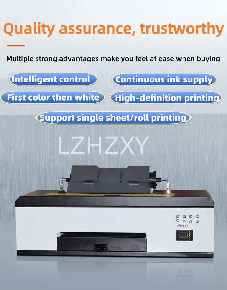 The white ink heat transfer printer is a micro-piezoelectric nozzle heat transfer printer that first colors and then white