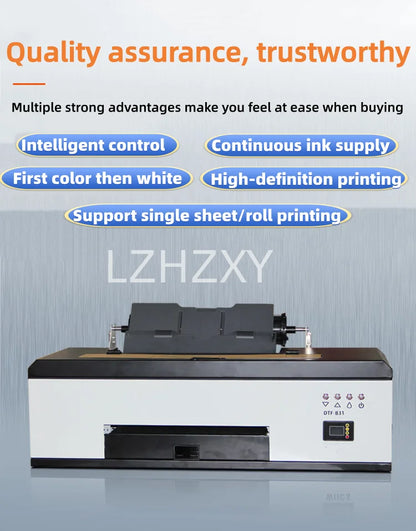 The white ink heat transfer printer is a micro-piezoelectric nozzle heat transfer printer that first colors and then white