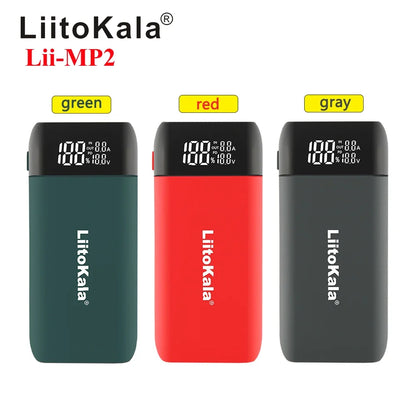 LiitoKala Lii-MP2 Portable Power Battery Charger LCD USB Type-C Input for 18700 20700 21700 18650 Batteries