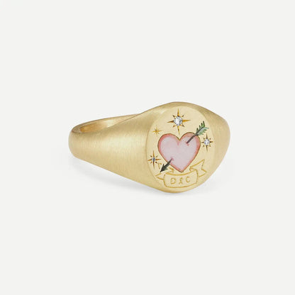 Fashionable and popular stainless steel painted ring, for Valentine's Day, Lion, Mermaid, Love, gold plated, women's jewelry, тильц®