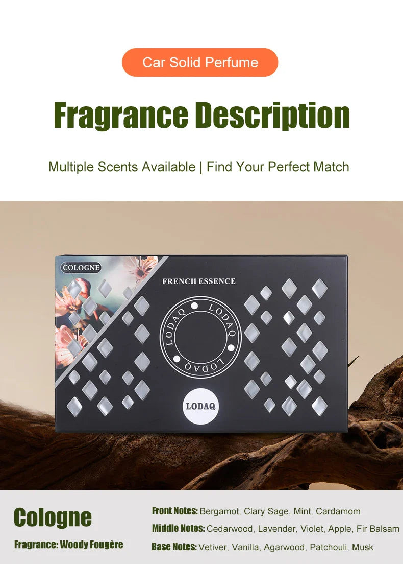 1pc Car Mounted Aromatherapy, Solid Car Perfume for Vehicle Use, Boxed Fresh Fragrance Balm to Eliminate Odors, Aromatic Ornamen