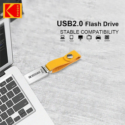 Clé USB Flash Drive KODAK Mini 100 % Originale en métal 32 Go 64 Go 128 Go avec cordon pour clés, clé USB 2.0