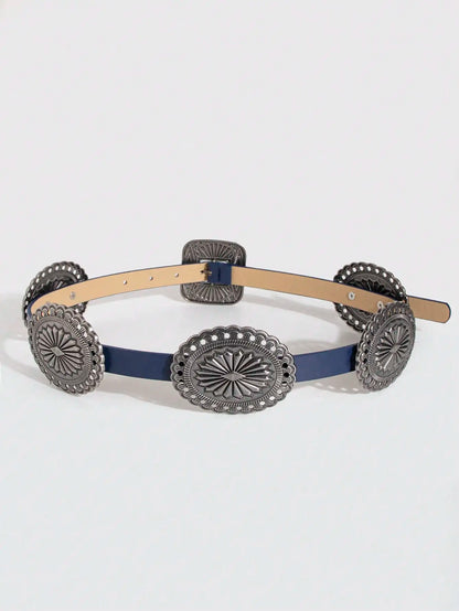 Ceinture robuste en métal sculpté pour femmes, 1 pièce, Style Punk, accessoire Cowboy Cowgirl, Boho