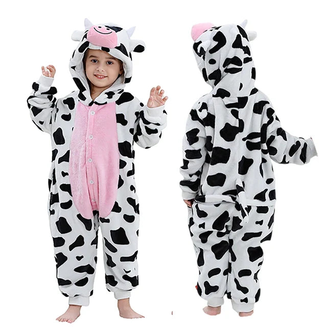 MICHLEY – Combinaison à capuche en flanelle motif Capybara pour enfant, pyjama, grenouillère, déguisement pour Halloween, pour garçon et fille
