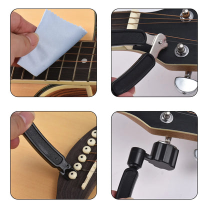 Repose-cou de guitare, Support de cou, outil Luthier avec enrouleur de cordes, chiffon de nettoyage antidérapant, accessoires d'instruments à cordes