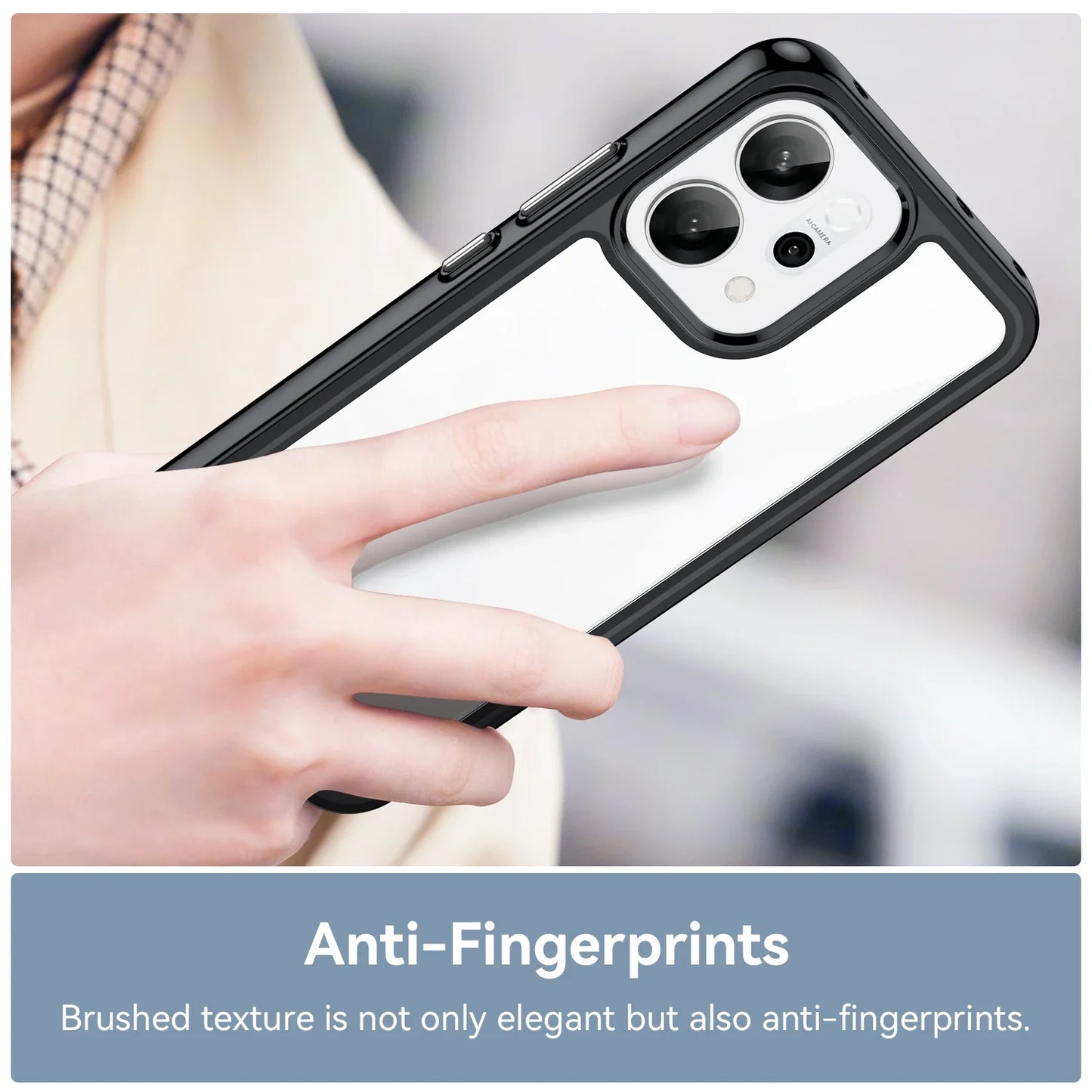 Pour la coque OPPO Reno14 F, coque Reno 14 F, Fundas Coque, cadre souple translucide rigide, antichoc, coque arrière transparente OPPO Reno 14F