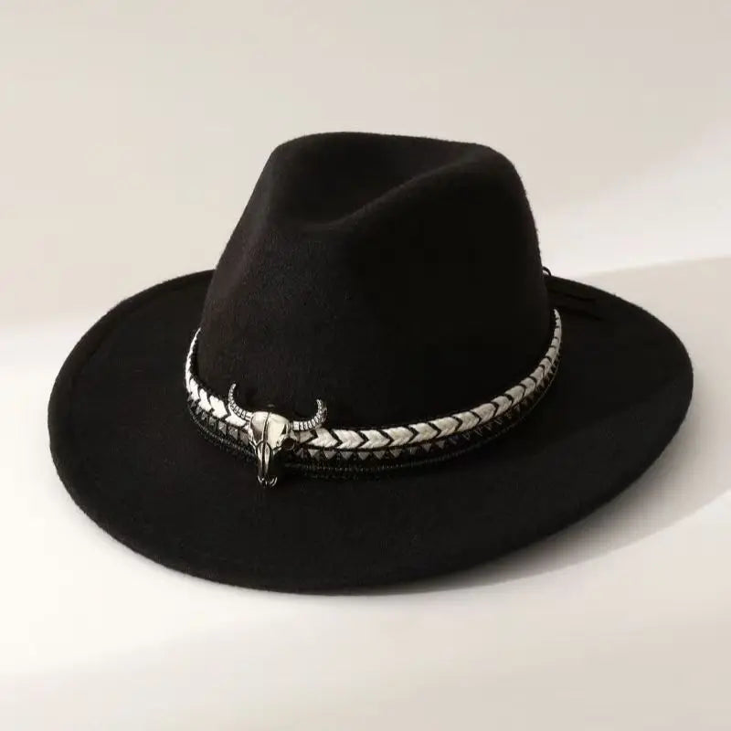New Western Style Cowboy Hat, Ethnic Style Rolled Edge Hat, Sun Hat, Jazz Hat, Outdoor Travel Hat Cow Print Cowboy Hat