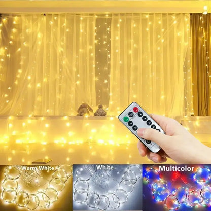 3/4/6m rideau LED chaîne lumières guirlande USB feston télécommande fée guirlande lumières décoration de noël pour chambre maison