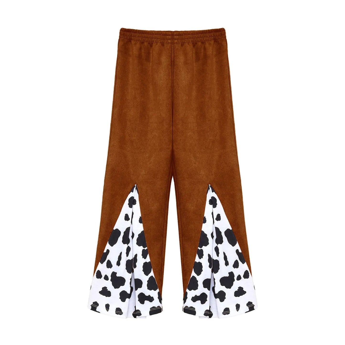 Déguisement de cow-boy/cow-girl western d'Halloween pour filles, gilet à franges étoiles et pantalon évasé imprimé vache, tenues de carnaval