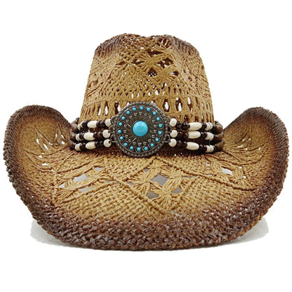 The latest Cowboy hat rose red retro straw hat 2023 new men's and women's jazz Cowboy hat straw hat sun hat summer hat sombrero