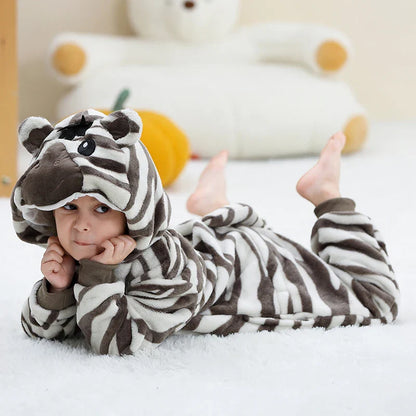 MICHLEY Pyjama grenouillère en flanelle pour Halloween, hiver, avec capuche, pour enfants, déguisement familial, combinaison de nuit, robe de chambre pour garçons et filles