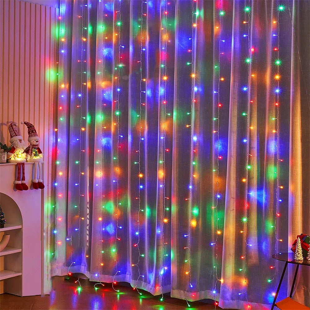 220V LED Curtain Light, Holiday Curtain String Light, Indoor and Outdoor, Christmas Decoration, Fairy Lights