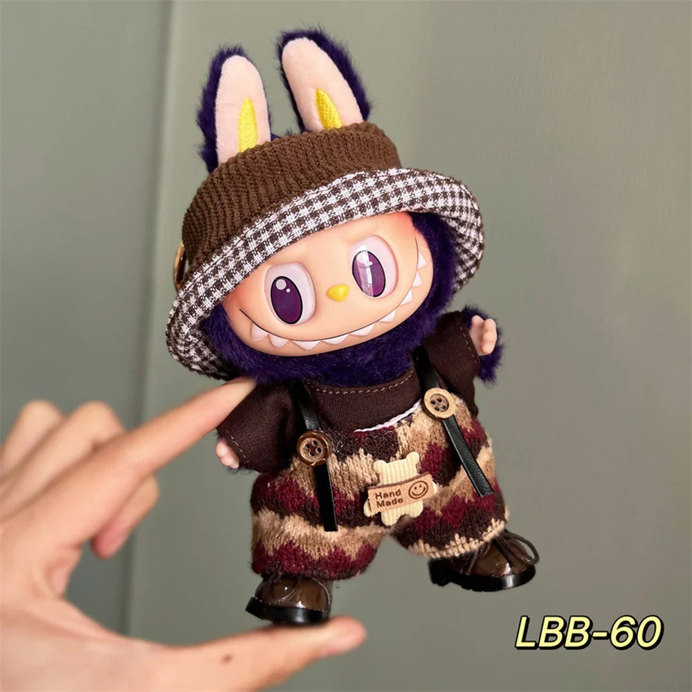 Vêtements de poupée mignons de 17 cm pour Labubu V1 V2, poupée idole, décoration mignonne, ensemble cadeau de vêtements macaron, accessoires