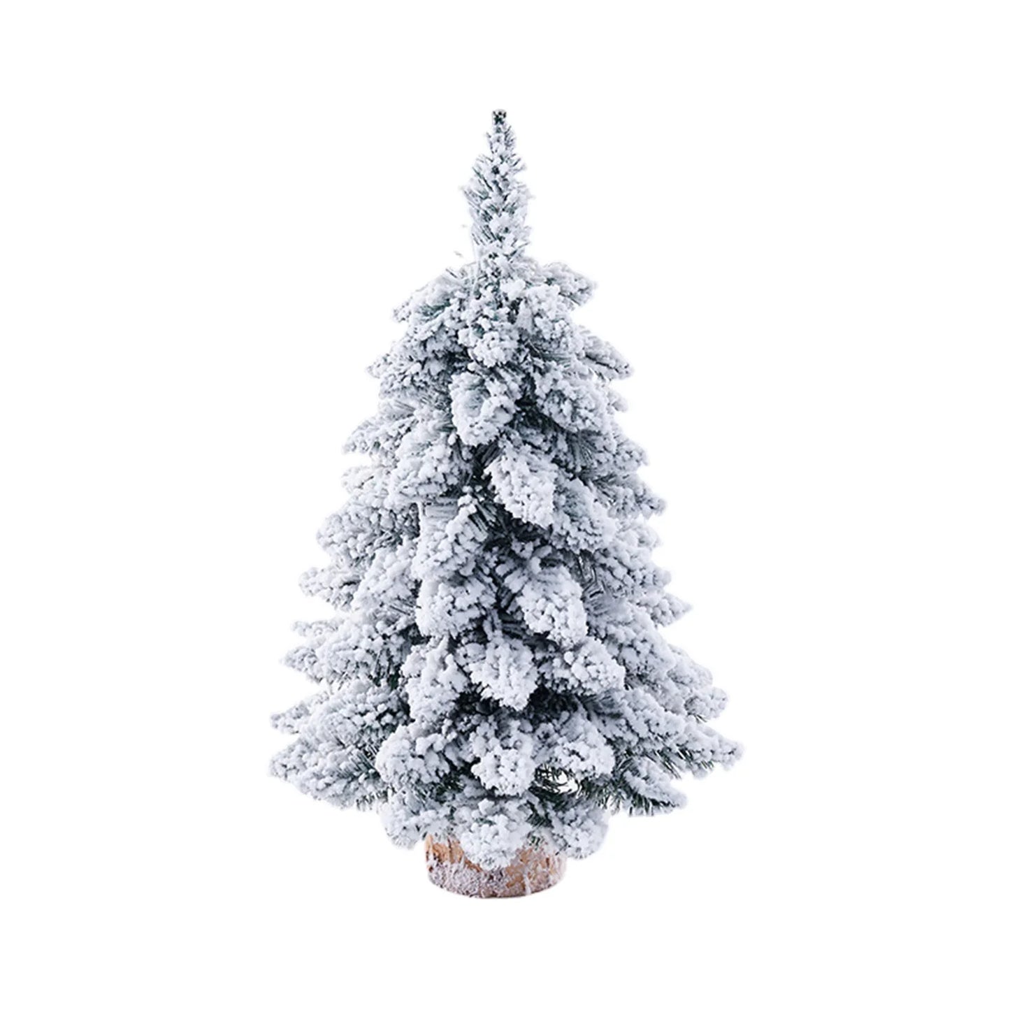 Arbre de Noël nordique de 45/60 cm, ornement d'arbre flocon de neige exquis, arbre floqué lumineux, accessoires de décoration pour le Nouvel An et les fêtes de Noël