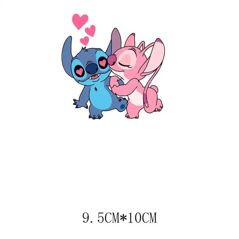 Cute Stitch MINISO Lilo & Stitch Heat Transfer Stickers Iron-on Transfers For Clothing Thermoadhesive Adhesive Patches Kawaii