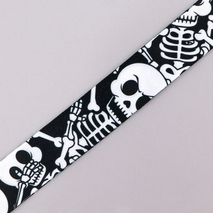 Cordon en forme de crâne pour clés, cartes d'identité, gym, téléphone, porte-badge USB, lanière de cou DIY, corde de suspension, accessoires de téléphone pour Halloween