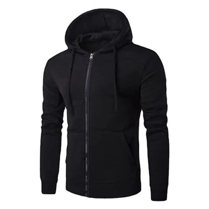 Popular autumn  men's sportswear long sleeved  jacket hooded sweatshirt zipper  closure hooded sweatshirt men's clothing