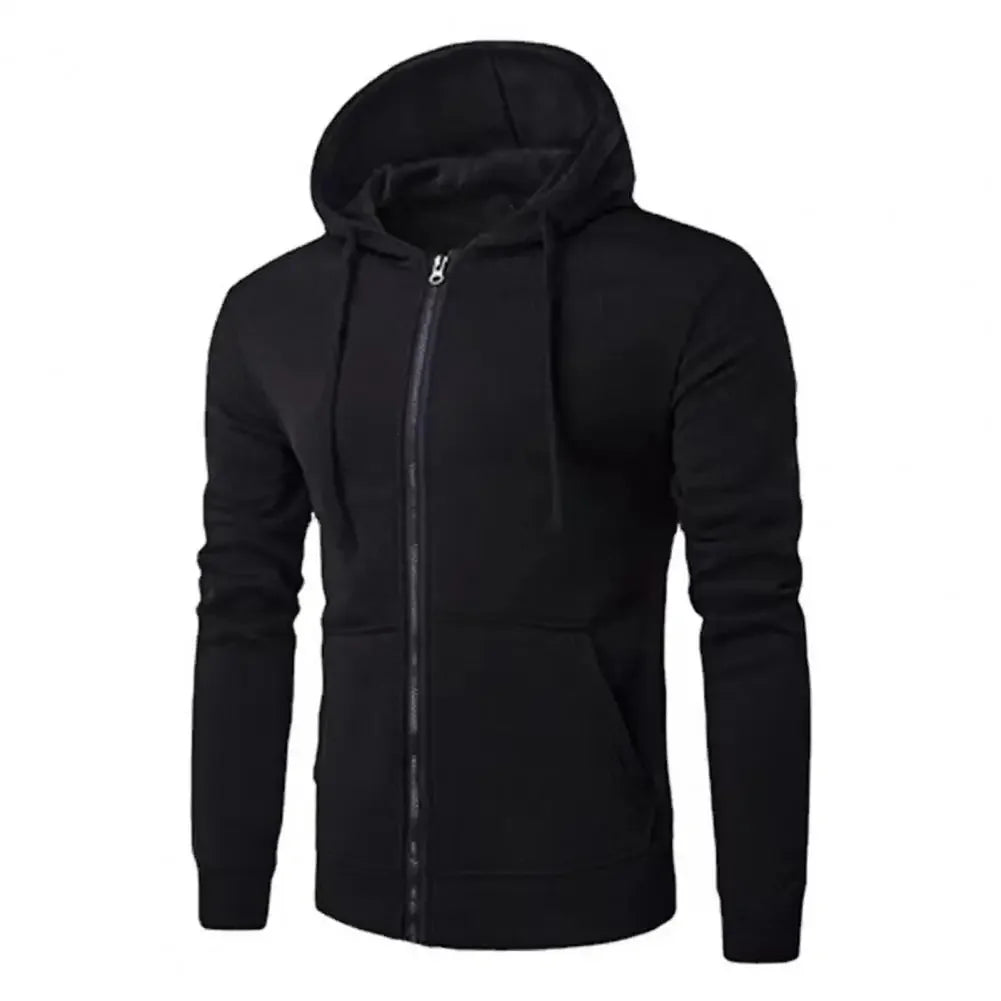 Popular autumn  men's sportswear long sleeved  jacket hooded sweatshirt zipper  closure hooded sweatshirt men's clothing