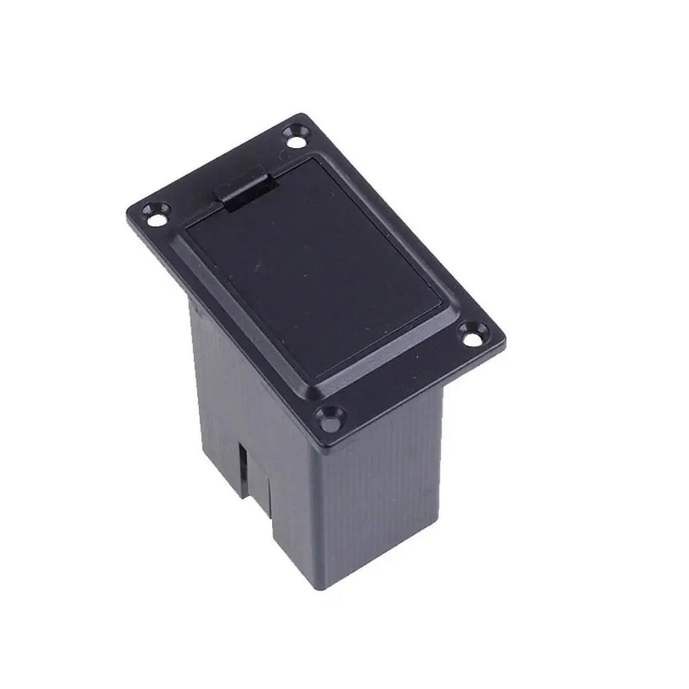Boîte de batterie de micro de guitare noire Durable, support de batterie en plastique 9V, boîte de rangement de pièces de guitare, boîtier de batterie