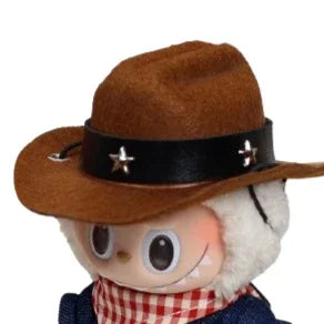 Tenue de cowboy de poupée Labubu de 17 cm – Ensemble de costumes de style occidental avec chapeau et bottes, décorations pour poupées, accessoires sur le thème du Wild West