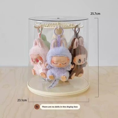 Labubu Pendant Display Box Rotating Transparent Labubu Doll  Storage Blind Box Storage Display Dustproof And Moisture-Proof