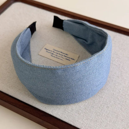 Rétro bleu Cowboy large bord Denim bandeau pour femme tempérament bandeau cheveux cerceau dame mode polyvalent cheveux accessoires nouveau