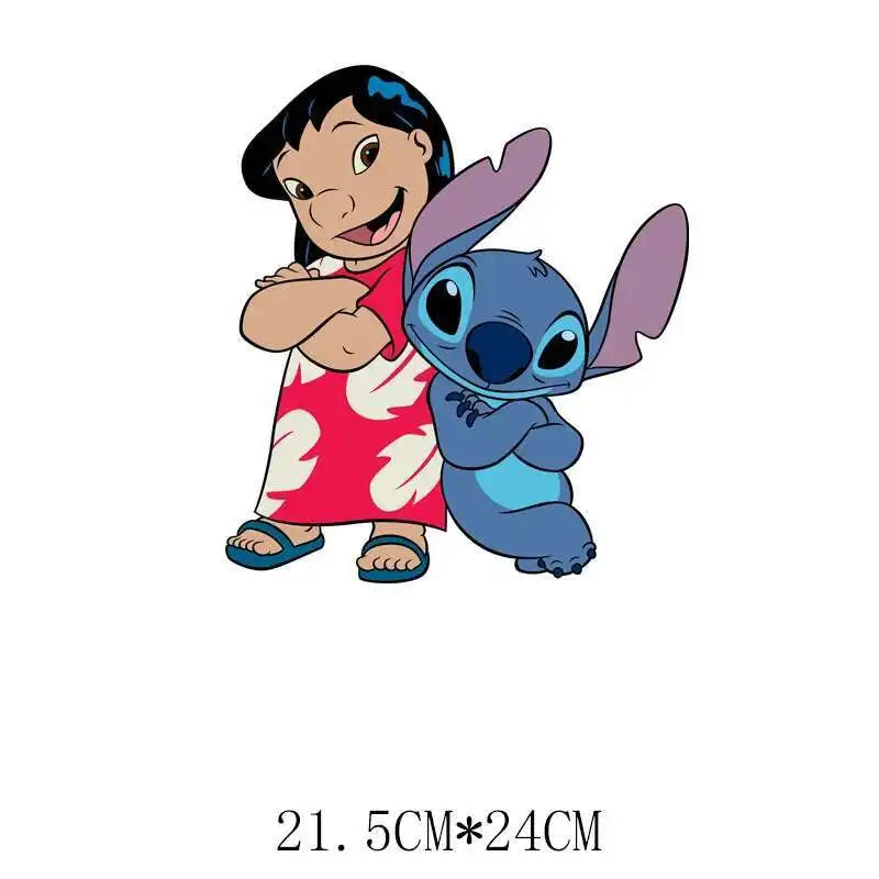 Cute Stitch MINISO Lilo & Stitch Heat Transfer Stickers Iron-on Transfers For Clothing Thermoadhesive Adhesive Patches Kawaii