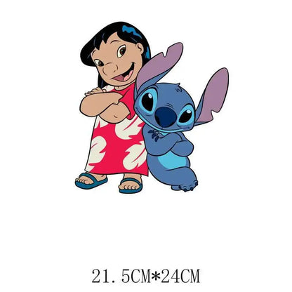 Cute Stitch MINISO Lilo & Stitch Heat Transfer Stickers Iron-on Transfers For Clothing Thermoadhesive Adhesive Patches Kawaii
