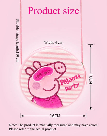 Peppa Pig Crossbody Bag Stereoscopic Doll Backpack Anime Knapsack Plush Coin Purse Toys George Round Pocketbook Children's Gifts