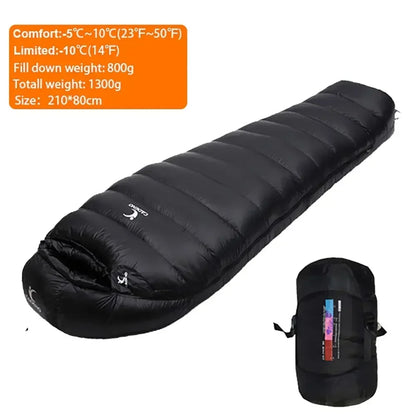 Outdoor Camping White Duck Down Sleeping Bag Ultralight Winter Autumn Adult Sleeping Bag Suitable for Travel Hiking Camping