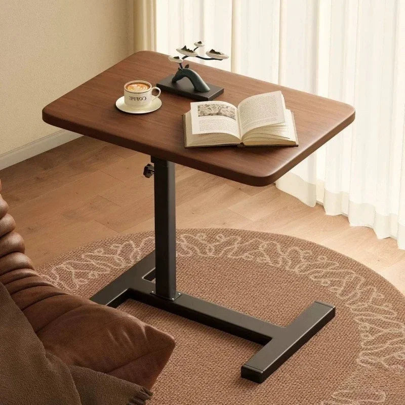 Table de chevet à petit bord en acier inoxydable, bureau Mobile pour la maison, chambre à coucher avec roulettes, bureau d'apprentissage à levage facile, établi
