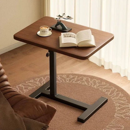 Table de chevet à petit bord en acier inoxydable, bureau Mobile pour la maison, chambre à coucher avec roulettes, bureau d'apprentissage à levage facile, établi