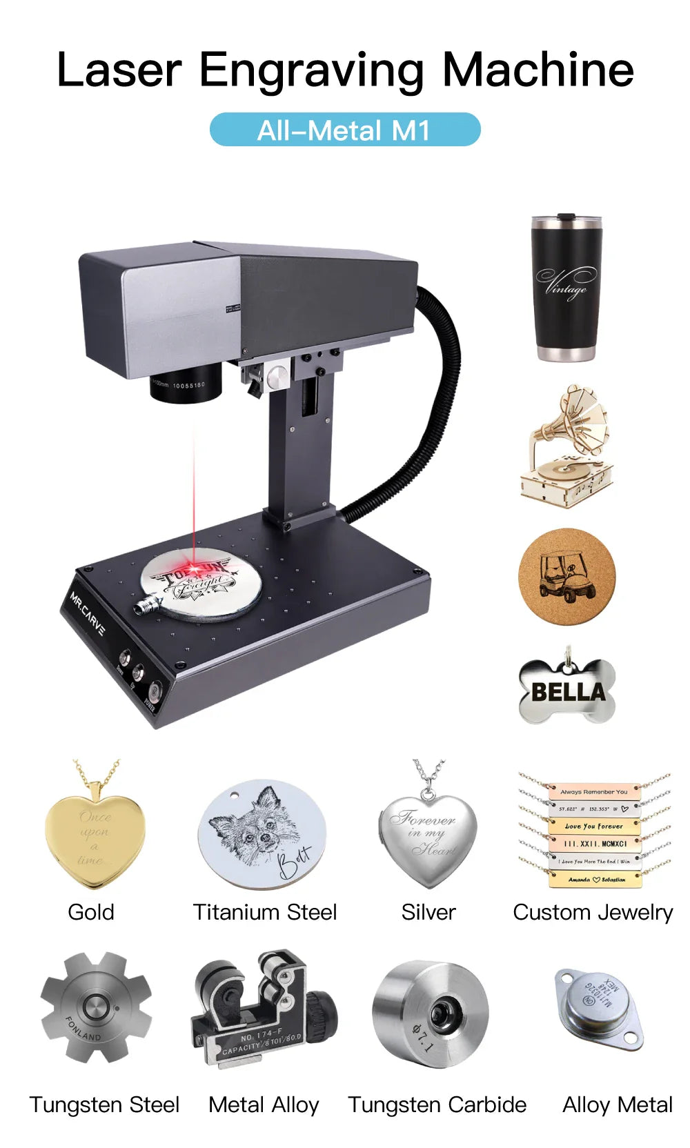 DAJA M1 Fiber Laser Marking Machine High Precision Metal Nameplate MR.Crave Engraver Wifi Portable Engraving Industrial Desktop