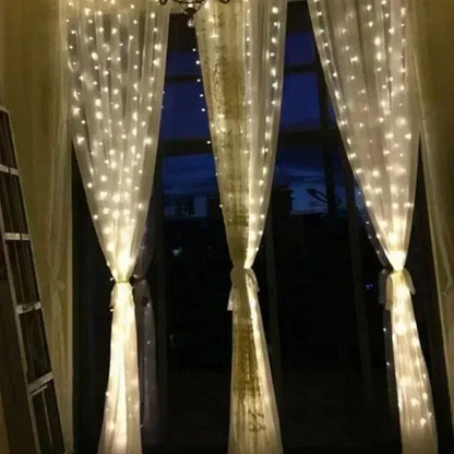 Rideau USB LED guirlandes lumineuses 3/4/6M télécommande chambre vacances mariage anniversaire noël décoration fée guirlande lampe