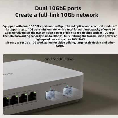 Xiaomi Mi 10 Gigabit Ethernet Switch 10000Mbps Network Switches VLAN Ethernet Splitter Lan Router 4 2.5G Ports RJ45 Hub Switch