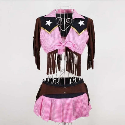 2025 Déguisement d'Halloween de cow-girl rose pour adulte, tenue de cirque, bal masqué d'Halloween, costume de