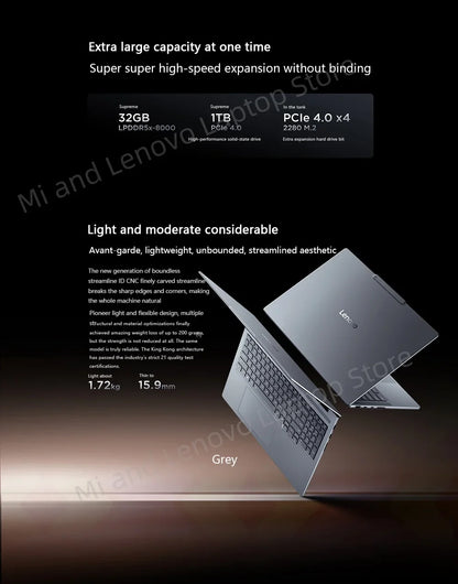 Lenovo Xiaoxin Pro 16 2025 GT AI 7 H 350/AI 9 H 365 16 pouces 32 Go 1 To 2.8K 120Hz OLED Gris