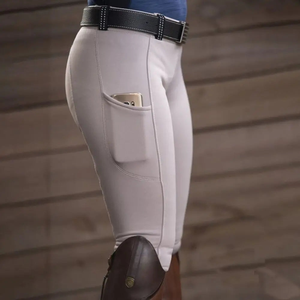 Clothes Anti-pilling Equestrian Pants Slim Elastic Horse Racing Trousers Skinny with Phone Pocket Equestrian Breeches Camping