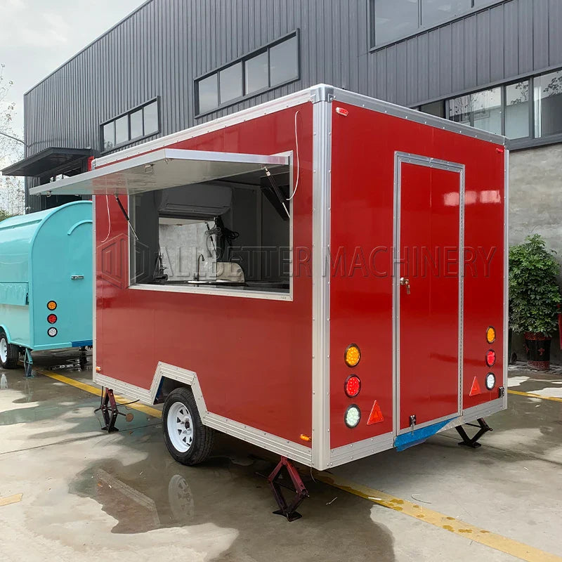 Remorque de restauration mobile Allbetter pour chariot de vente de produits alimentaires et de boissons, remorque de restauration rapide extérieure, camion de restauration personnalisé aux normes américaines