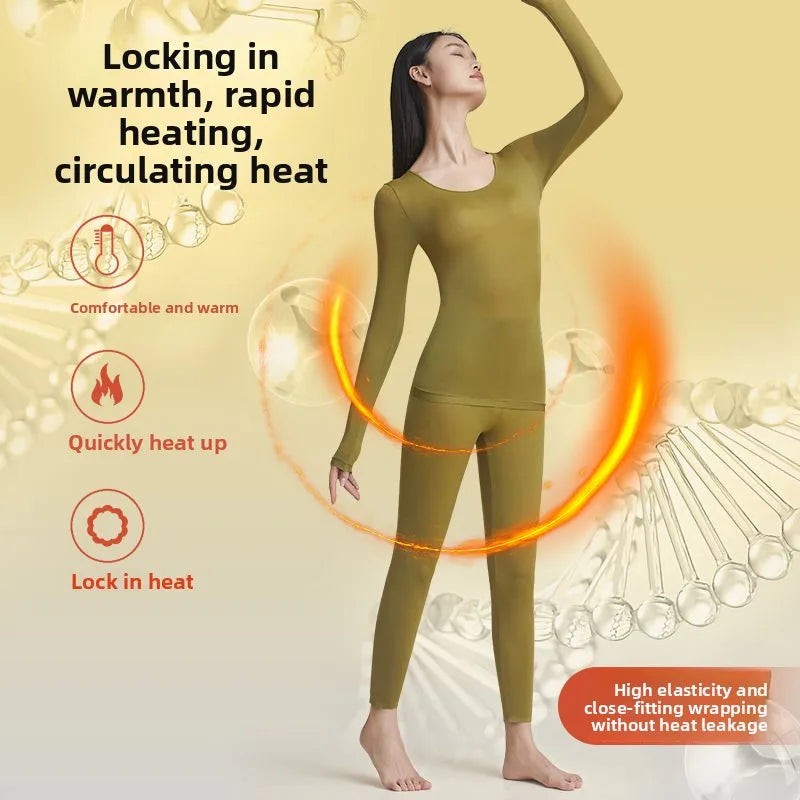 37 Women's Thermal Underwear Base Layer Shirt Skin Beauty Garment Ultra-Light Long Sleeve Thermal Set