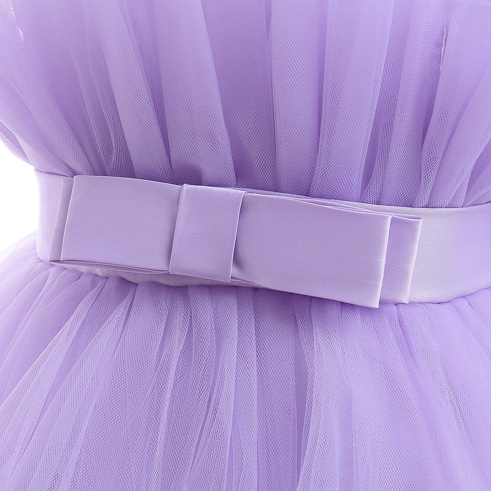 Formal evening gowns for children, elegant evening dresses for girls, with train, detachable princess dress