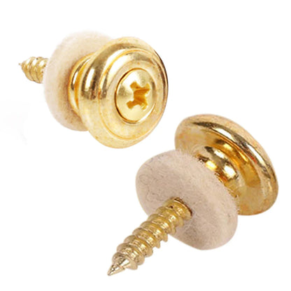 Serrures de sangle de guitare en cuivre chromé, 2 pièces, têtes de champignons, basse, broches, boutons de boucle de ceinture, argent/noir/argent, nouveau