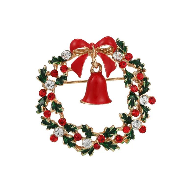 Christmas Brooches for Men and Women, Santa Claus Hat, Gloves, Bells, Socks, Rhinestone Suit, Metal Brooches, Badges, New Year Gift, 2022